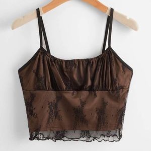 ROMWE Brown Cami Crop Top Cute For Summertime